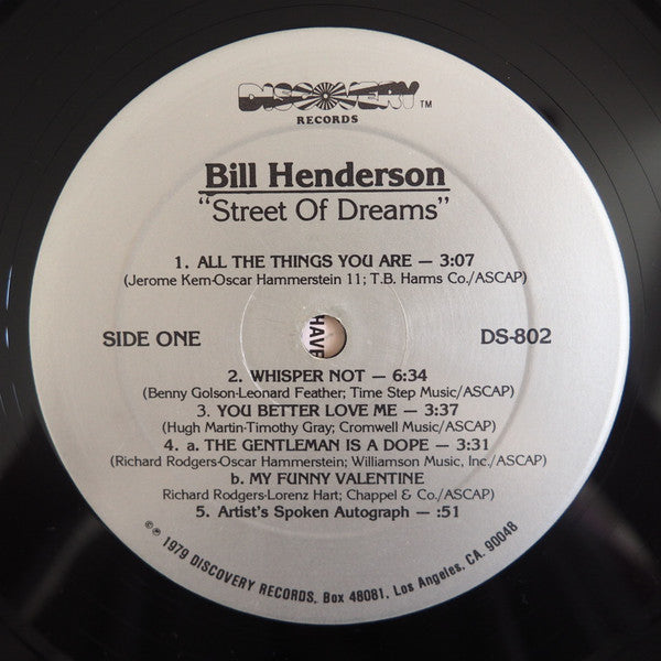Bill Henderson (3) : Street Of Dreams (LP, Album)