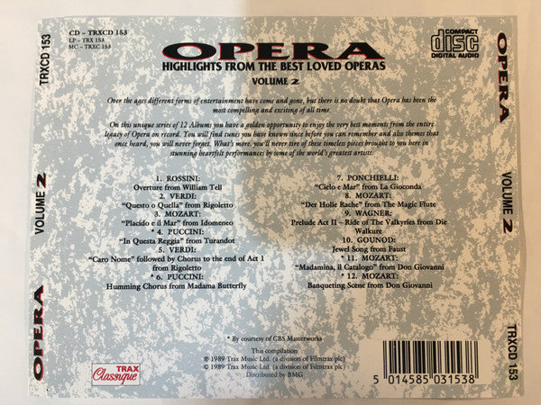 Various : Opera - Highlights From The Best Loved Operas Volume 2 (CD, Comp)