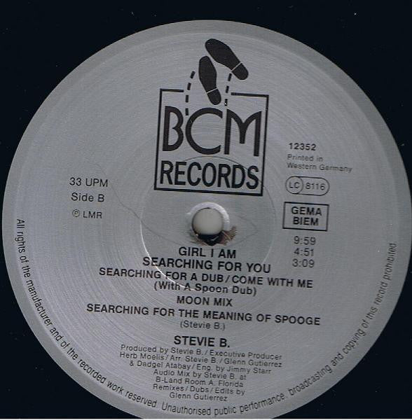 Stevie B : Girl I Am Searching For You (12")
