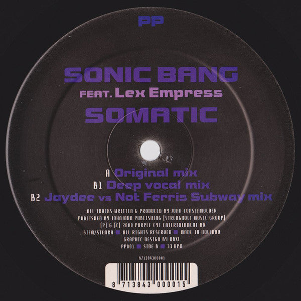 Sonic Bang Feat. Lex Empress : Somatic (12")