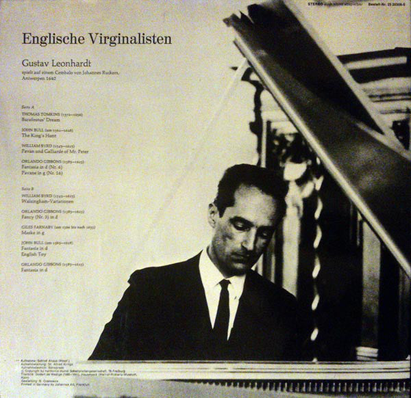Gustav Leonhardt : Englische Virginalisten (LP, Album)