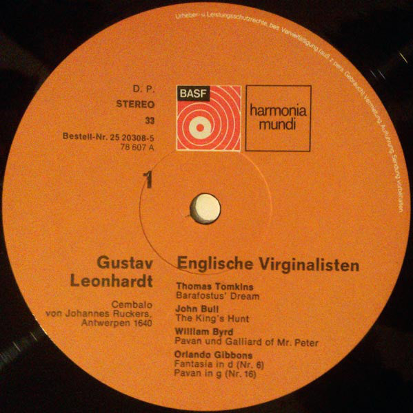 Gustav Leonhardt : Englische Virginalisten (LP, Album)