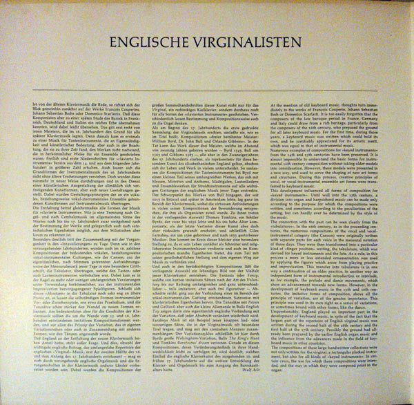 Gustav Leonhardt : Englische Virginalisten (LP, Album)