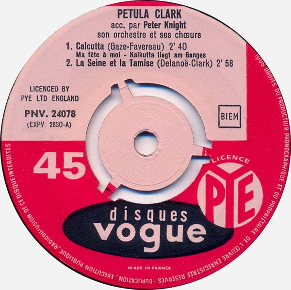 Petula Clark : Calcutta (7", EP)