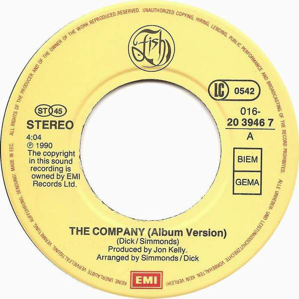 Fish : The Company (7", Single)