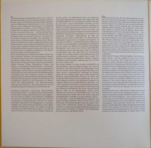 Georg Friedrich Händel : Water Musick (LP)