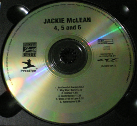 Jackie McLean : 4, 5 And 6 (CD, Album, RE, RM, Dig)