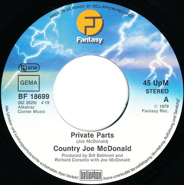 Country Joe McDonald : Private Parts (7")