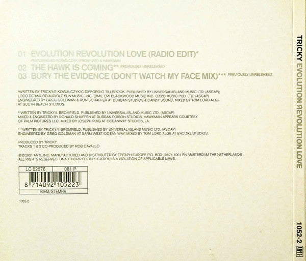 Tricky : Evolution Revolution Love (CD, Single, Dig)