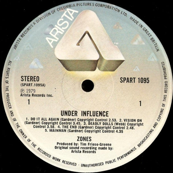 Zones (2) : Under Influence (LP, Album, clo)