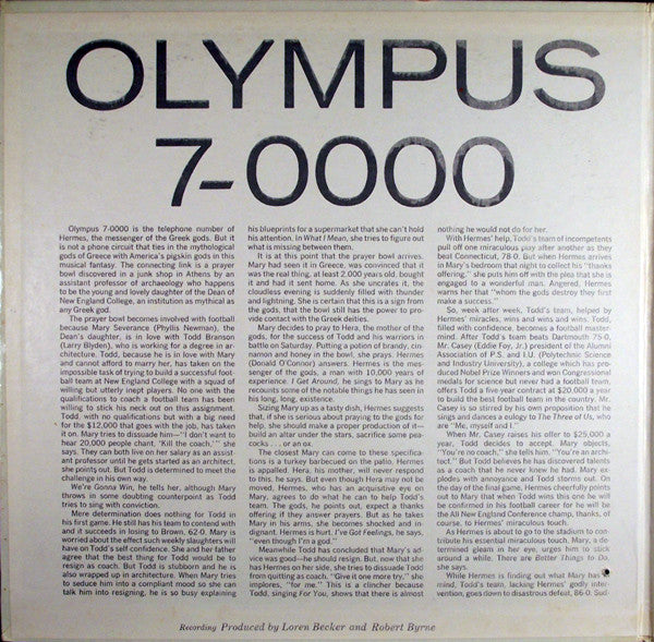 Donald O'Connor Starring Larry Blyden, Phyllis Newman With Special Guest Star Eddie Foy, Jr. : Olympus 7-0000 (An Original Cast Recording) (LP)