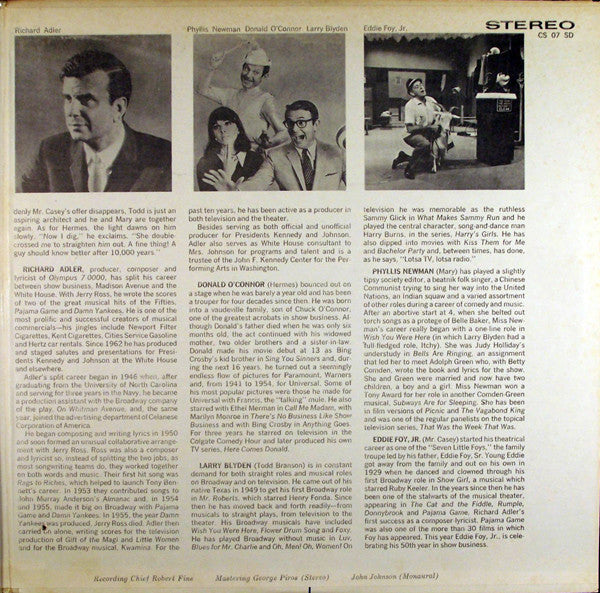 Donald O'Connor Starring Larry Blyden, Phyllis Newman With Special Guest Star Eddie Foy, Jr. : Olympus 7-0000 (An Original Cast Recording) (LP)