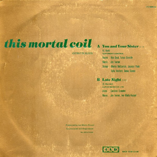 This Mortal Coil : You And Your Sister (7", Single)