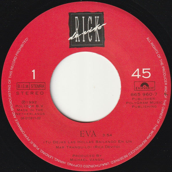 Rick DeVito : Eva (7", Single)