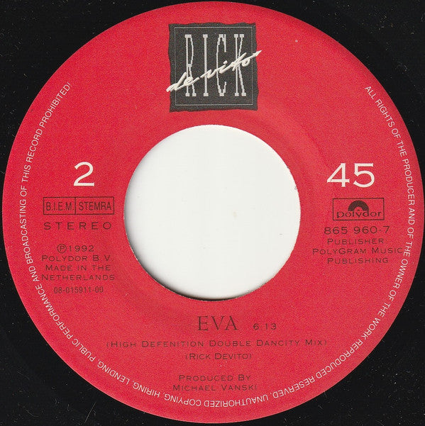 Rick DeVito : Eva (7", Single)