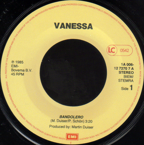 Vanessa (2) : Bandolero (7", Single)