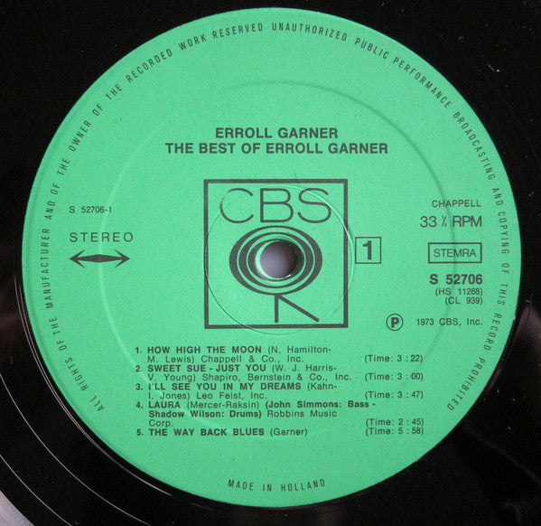 Erroll Garner : The Best Of Erroll Garner (LP, Comp)