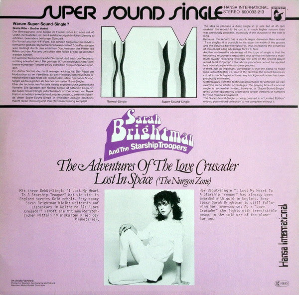 Sarah Brightman and The Starship Troopers : The Adventures Of The Love Crusader (12")