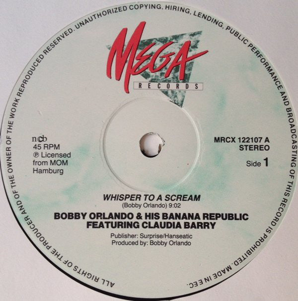 Bobby "O" & His Banana Republic Feat. Claudja Barry : Whisper To A Scream (12", Maxi)