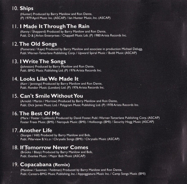 Barry Manilow : The Magic Of... His Greatest Hits (CD, Comp)