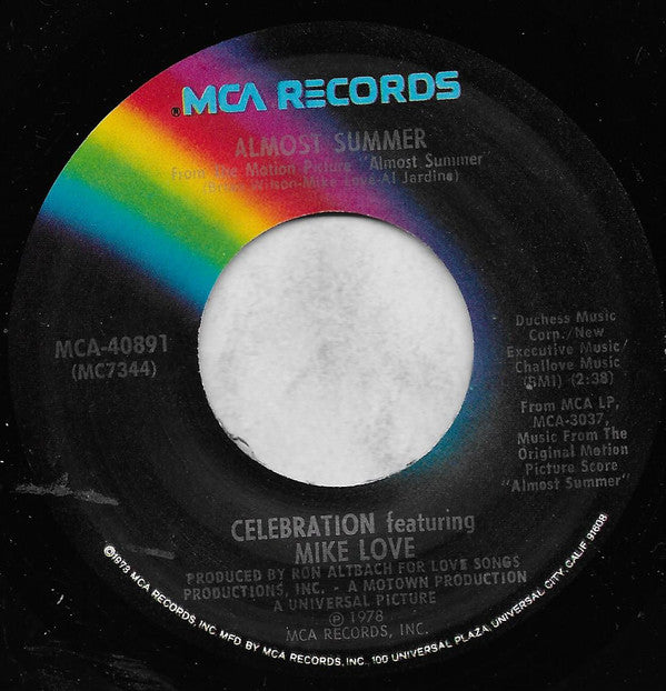 Celebration Featuring Mike Love / Celebration Featuring  Charles Lloyd : Almost Summer / Lookin' Good (7", Single, Pin)