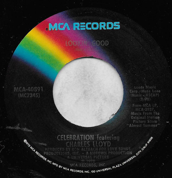 Celebration Featuring Mike Love / Celebration Featuring  Charles Lloyd : Almost Summer / Lookin' Good (7", Single, Pin)
