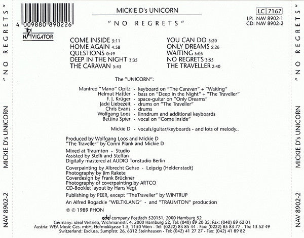 Mickie D's Unicorn : No Regrets (CD, Album)