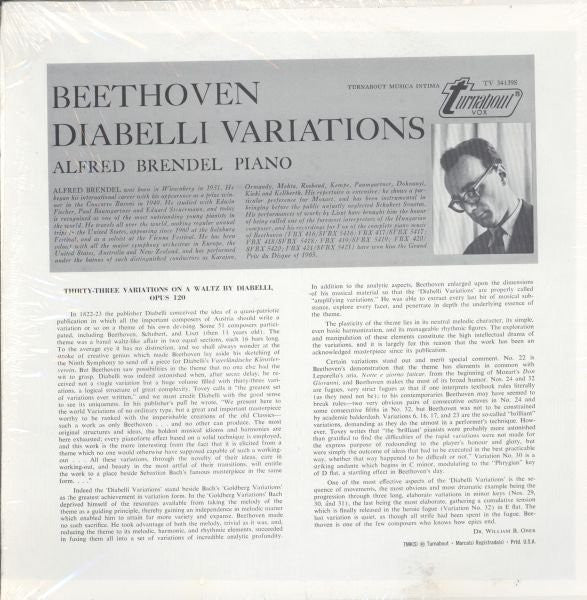 Ludwig Van Beethoven, Alfred Brendel : Diabelli Variations (LP)