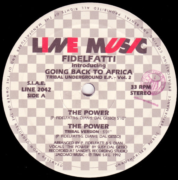 Fidelfatti* : Going Back To Africa - Tribal Underground EP - Vol. 2 (12")