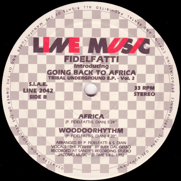 Fidelfatti* : Going Back To Africa - Tribal Underground EP - Vol. 2 (12")
