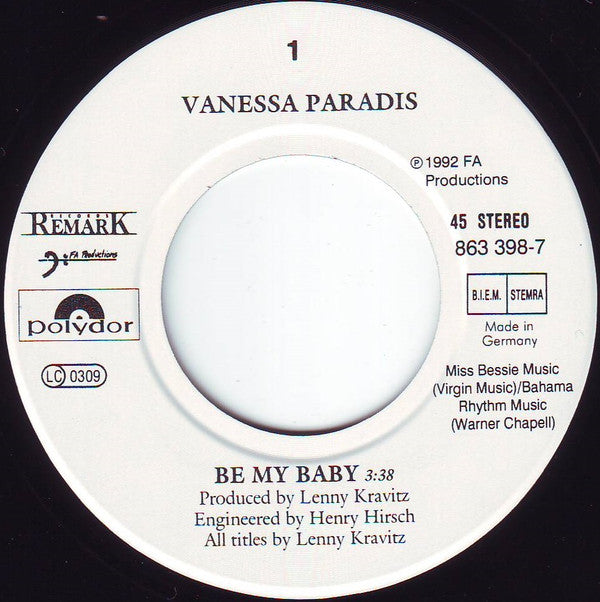 Vanessa Paradis : Be My Baby (7", Single)