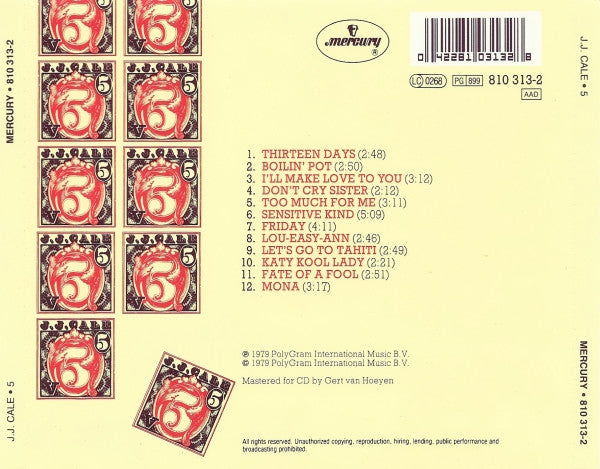 J.J. Cale : 5 (CD, Album, RE, EDC)