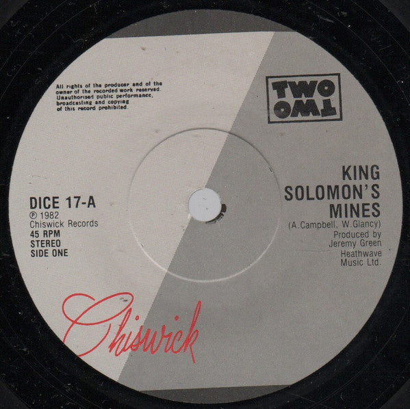 Two Two : King Solomon's Mines (7", Single)