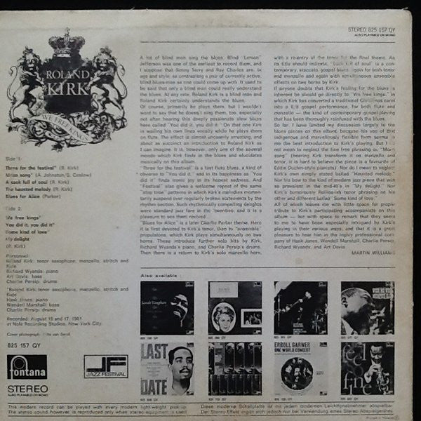 Roland Kirk : We Free Kings (LP, Album, RE)