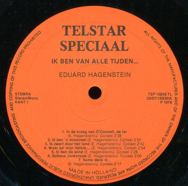 Eduard Hagenstein : Ik Ben Van Alle Tijden (LP, Album)