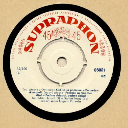 Ľudová Hudba Eugena Farkaša : Ľudove Piesne (7", EP, Mono, RP)