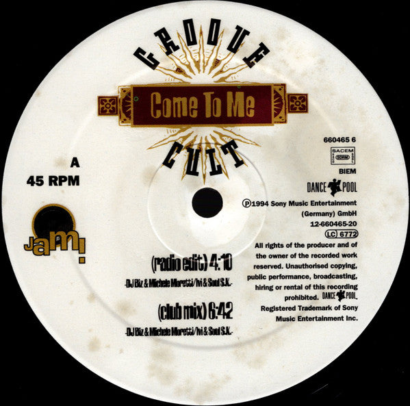 Groovecult : Come To Me (12")