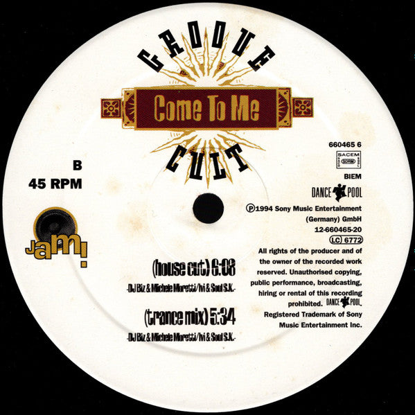 Groovecult : Come To Me (12")