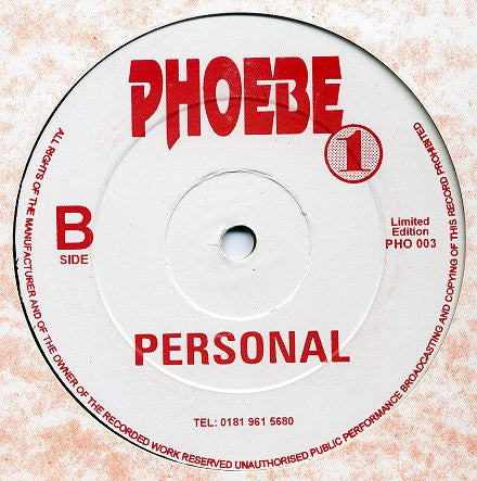Phoebe One : To All The Hip Hop Heads (12", Ltd)