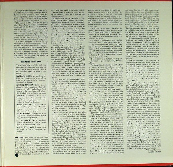 Barbara Cook, Daniel Massey, Barbara Baxley : She Loves Me (The Original Cast Album) (2xLP, Album, Mono)