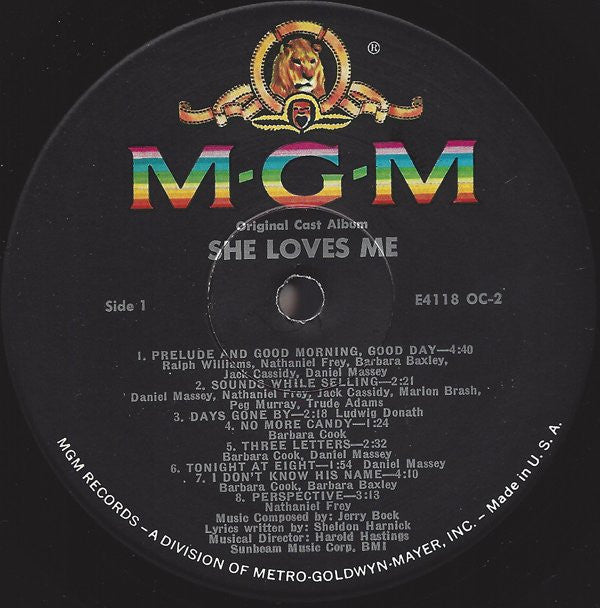 Barbara Cook, Daniel Massey, Barbara Baxley : She Loves Me (The Original Cast Album) (2xLP, Album, Mono)