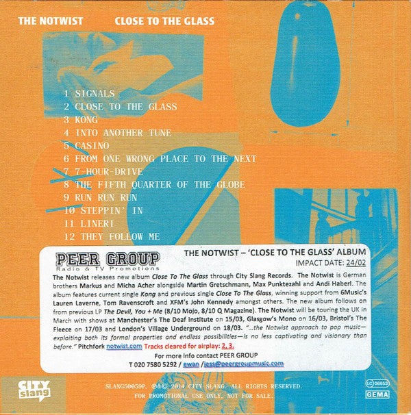 The Notwist : Close To The Glass (CD, Album, Promo)
