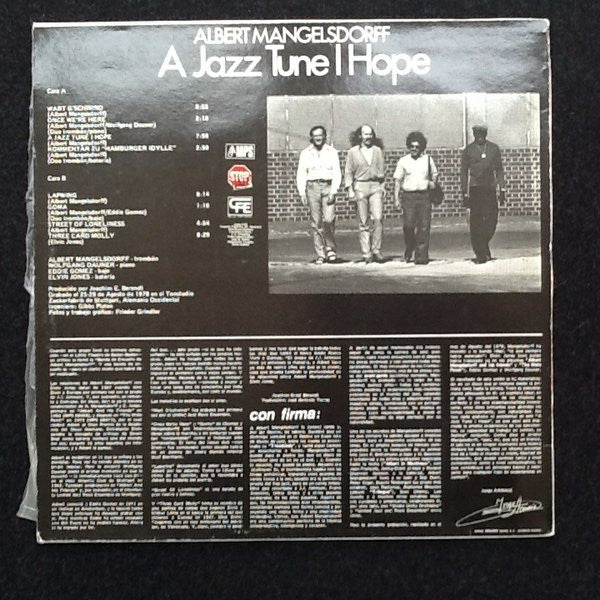 Albert Mangelsdorff : A Jazz Tune I Hope (LP, Album, RE)