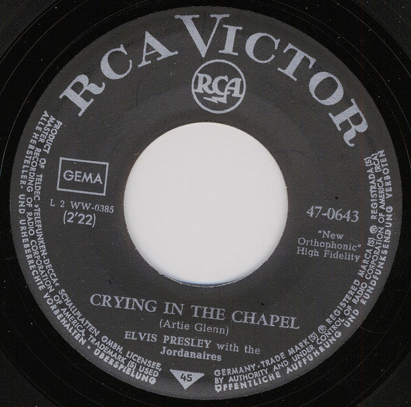 Elvis* : Crying In The Chapel (7", Single)