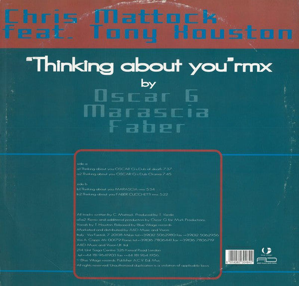 Chris Mattock : Thinking About You (Remix) (12")
