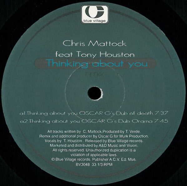 Chris Mattock : Thinking About You (Remix) (12")