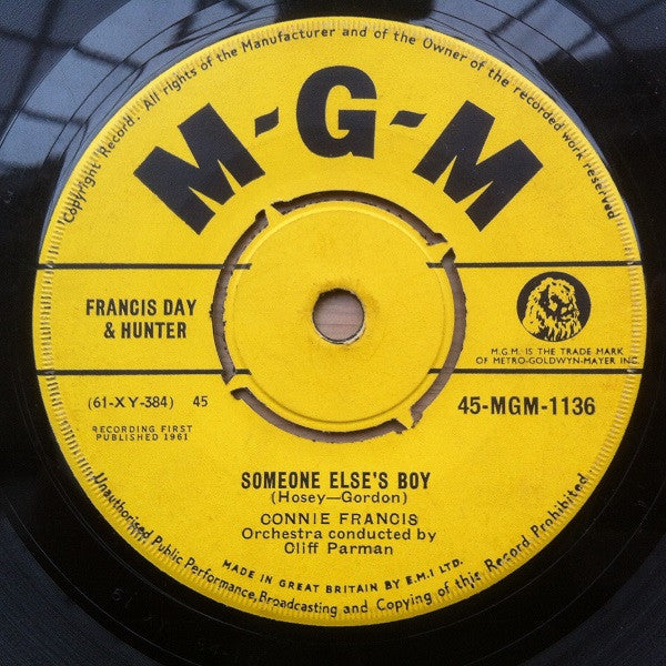 Connie Francis : Breakin' In A Brand New Broken Heart (7", Single)