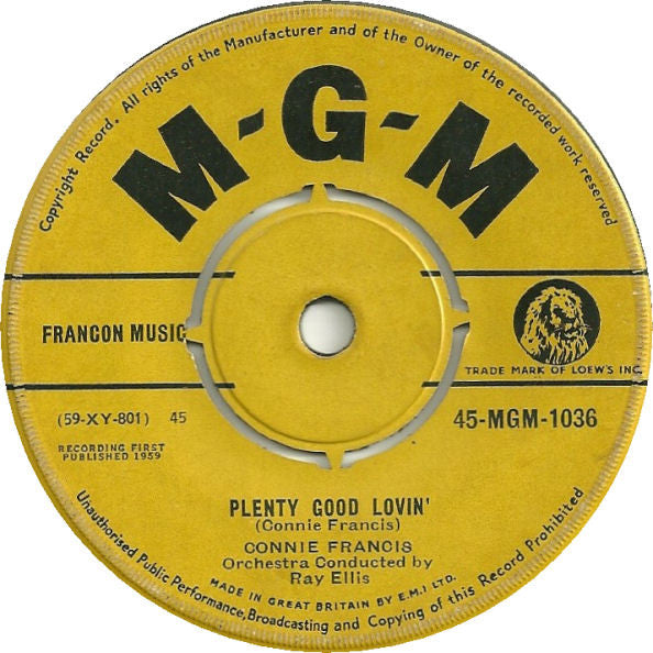 Connie Francis : You're Gonna Miss Me (7", Single)