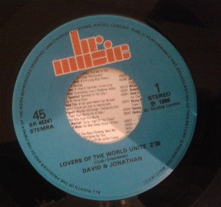 David & Jonathan : Lovers Of The World Unite / Michelle (7", RE)