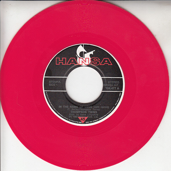 Thompson Twins : In The Name Of Love (Edit Remix) (7", Single, Pin)